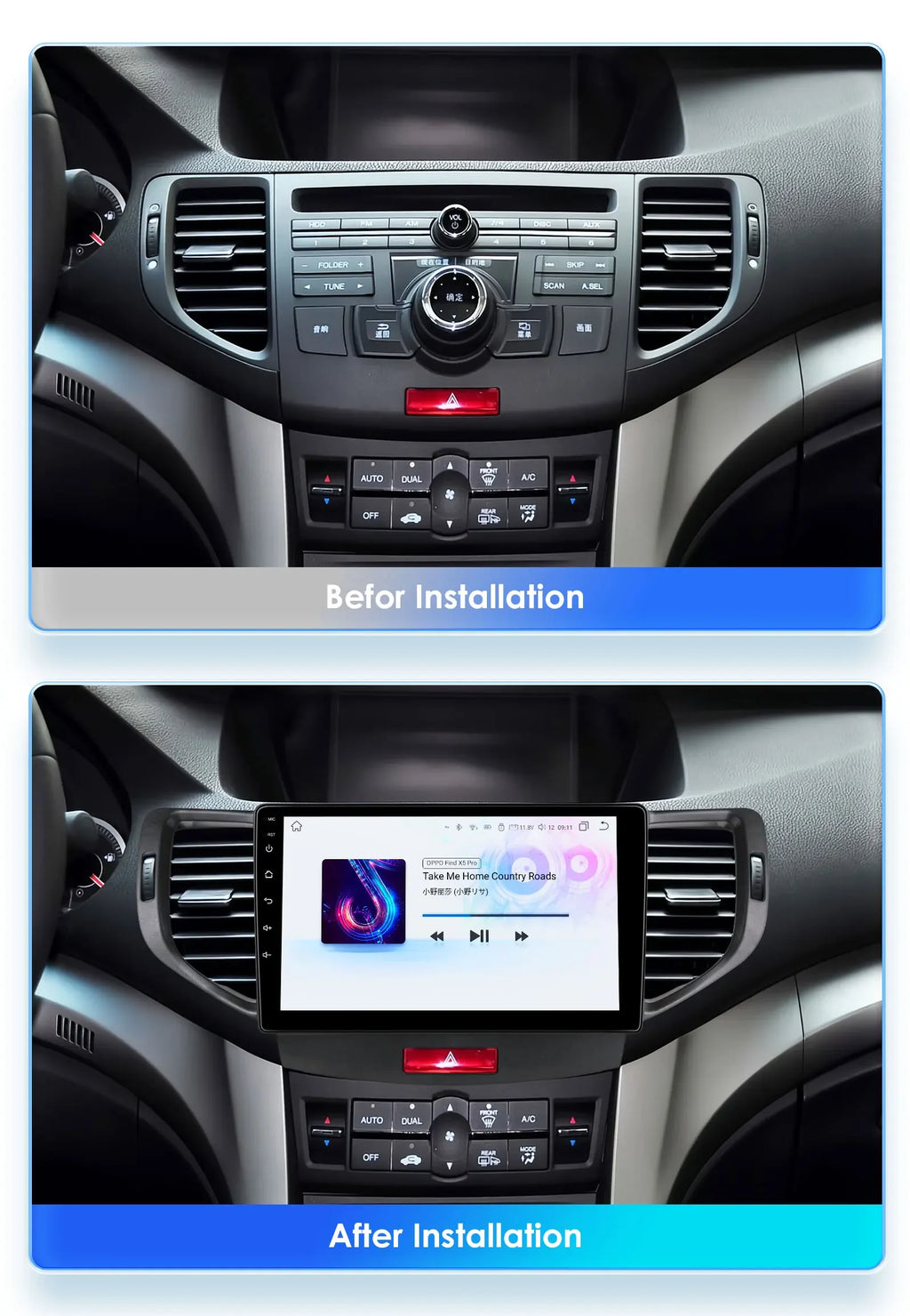 Android 12 for Honda Accord 8 Acura TSX 2008-2012 Auto radio Multimedia Video player GPS n