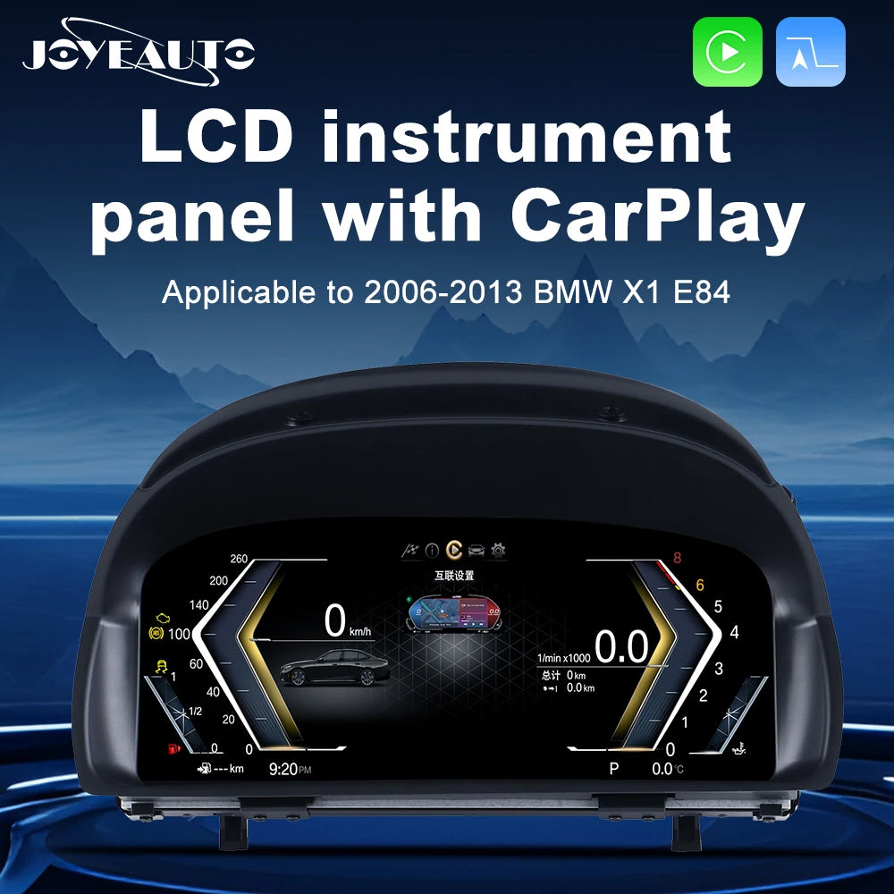 10" LCD Digital Instrument Panel for BMW 1 Series X1 E84 2006-2013 - Dashboard Odometer Speedometer Virtual Cluster CarP