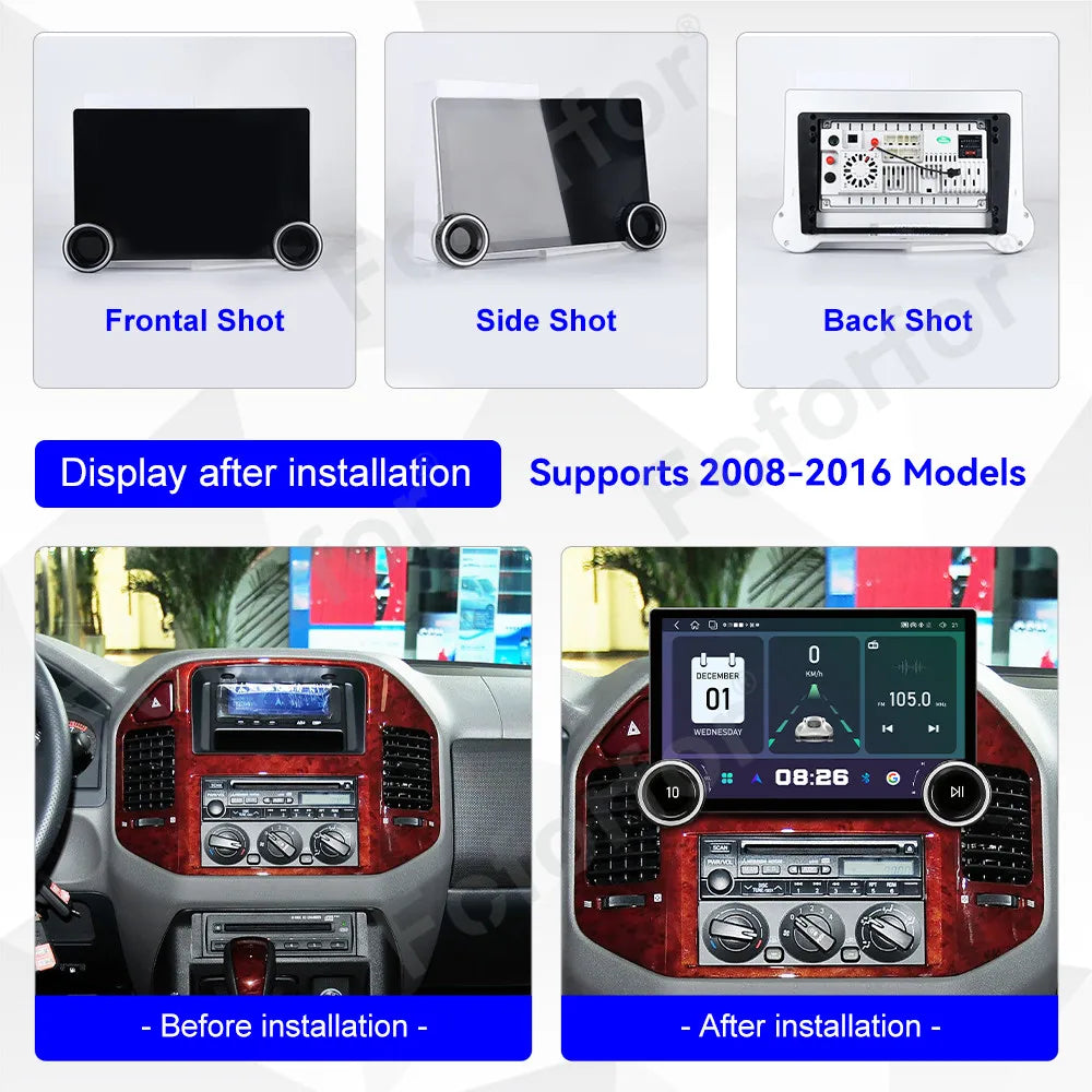Pro Edition 11.5 Inch Android 15 HD Touch Wireless CarPlay For Mitsubishi Pajero 2008-2016