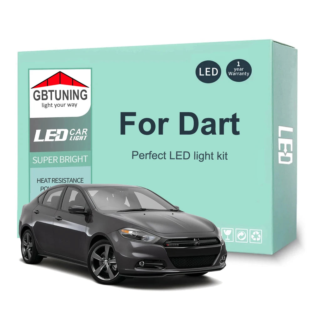 12-Piece LED Interior Light Kit for Dodge Dart - Canbus Error-Free Bulbs | AUTOKITSHOP