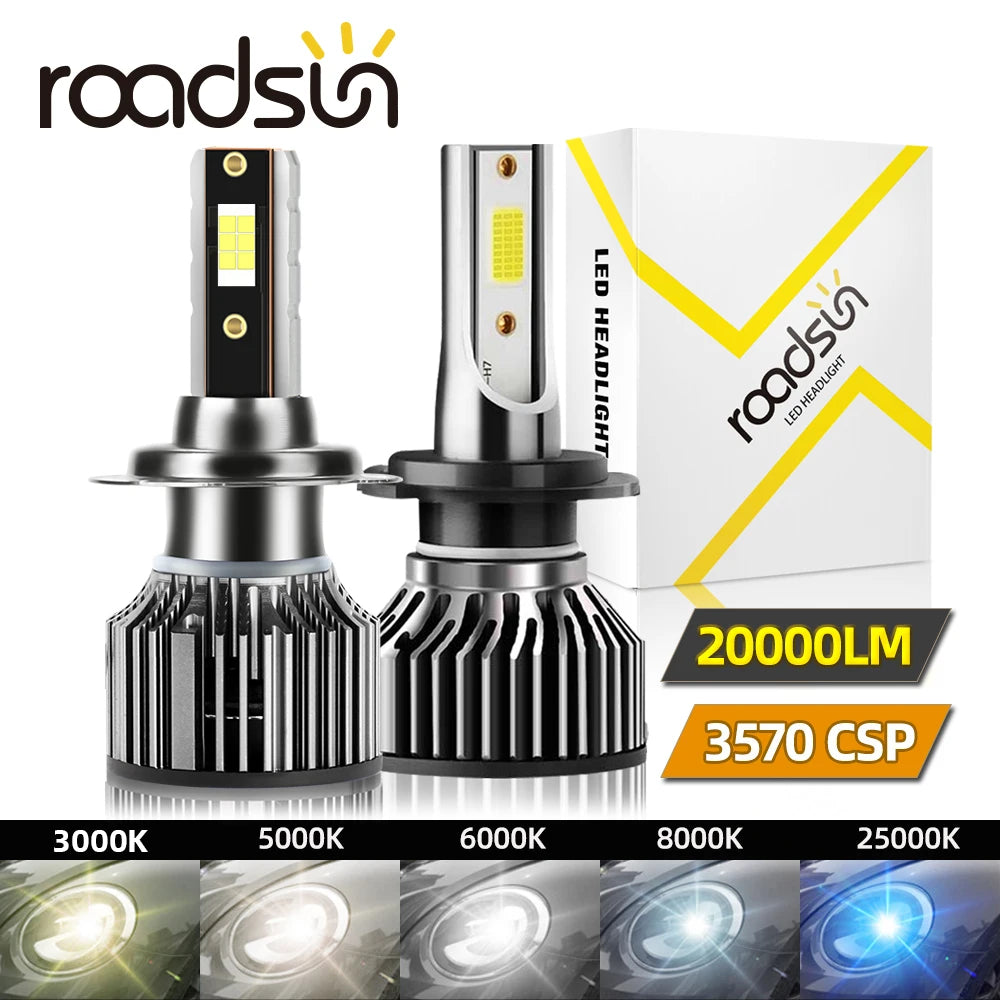 roadsun Turbo H7 Led H4 H1 H11 HB3 9005 HB4 9006 Car Lamp Headlight Bulbs Auto Fog Lights