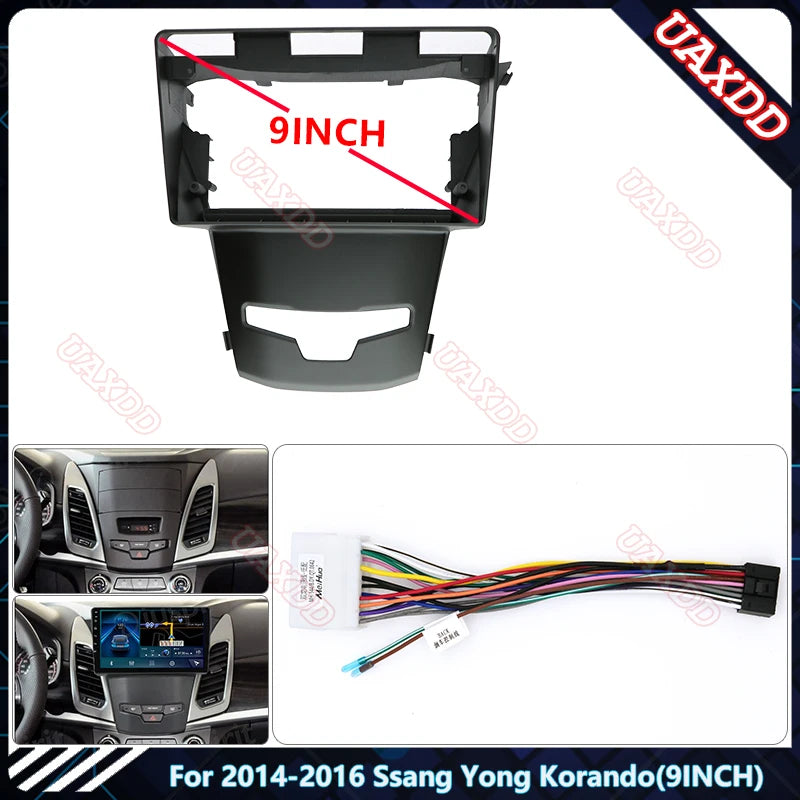 For 2014-2016 Ssang Yong Korando 9INCH CD DVD Radio Android Harness Screens Accessories Na