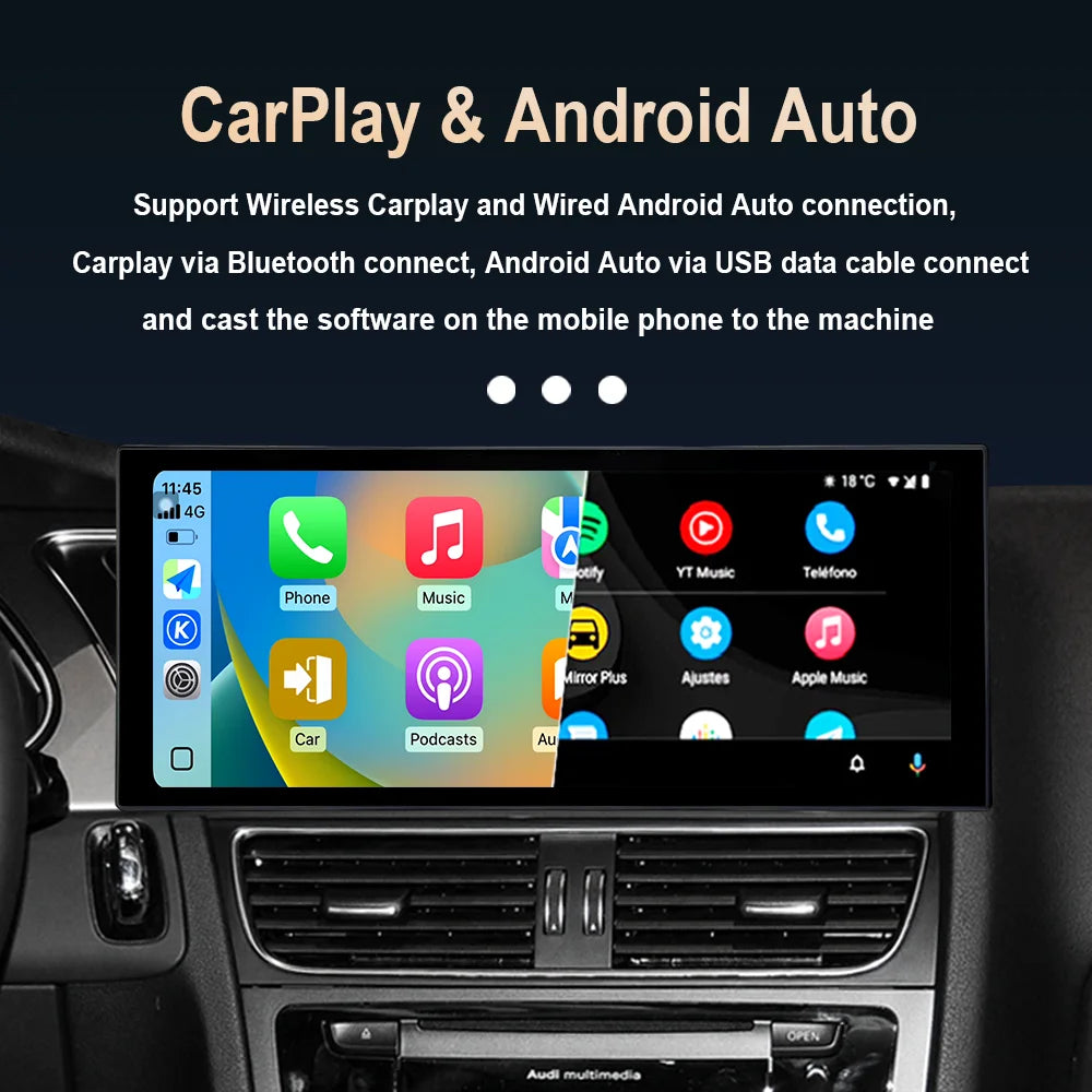 Android 14 Car Radio Video Multimedia Player 10.33 "/12.3" for Audi Q3 2013 - 2018 Wireles