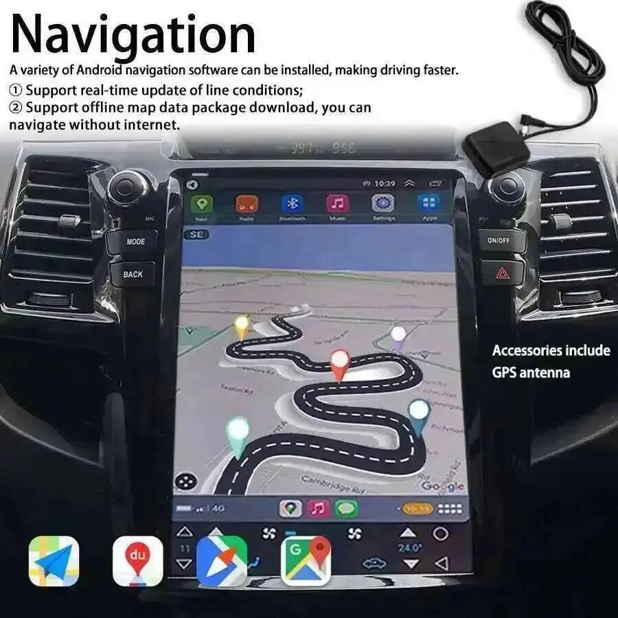 Navigation Wireless BT Carplay Qled Screen For Toyota Fortuner 2016-2025 Android 15 GPS Ca