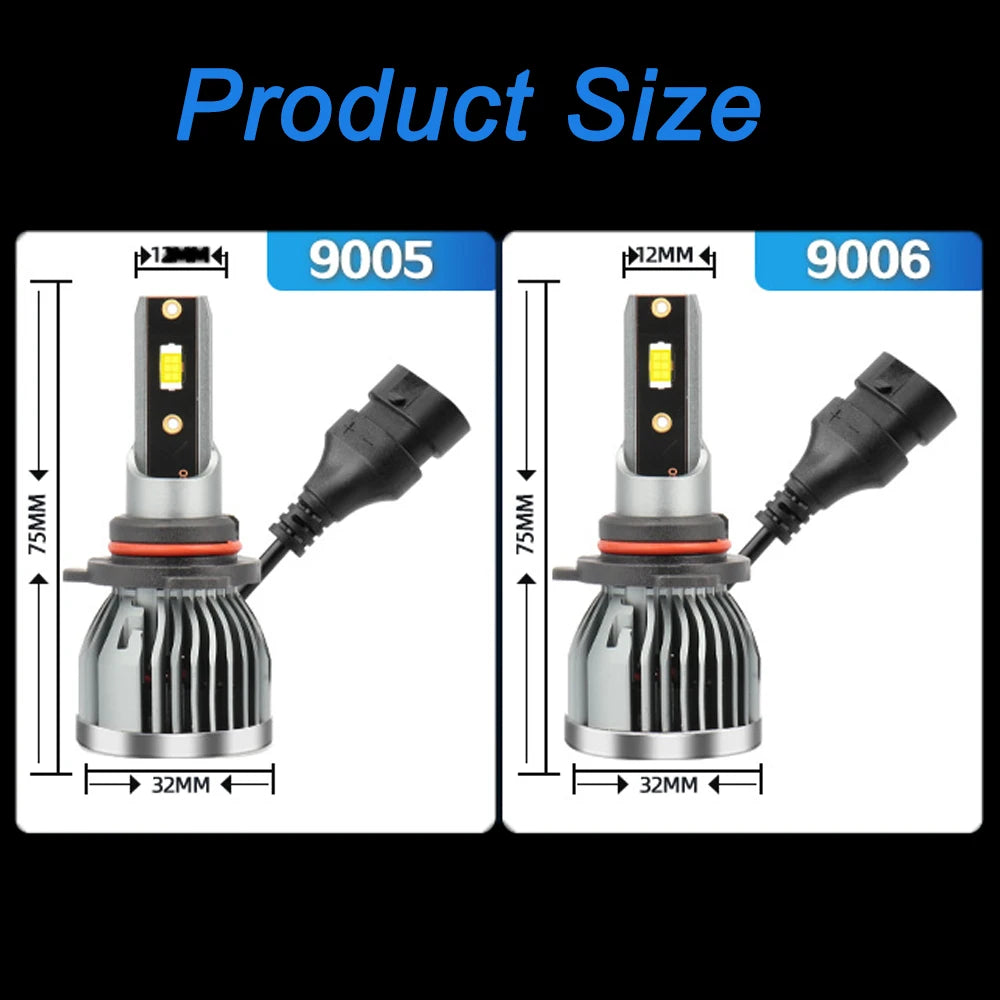 4X LED Headlight Car Light 9005 HB3 9006 HB4 30000Lm 200W 6000K CSP Chip Hight Low Beam Bu