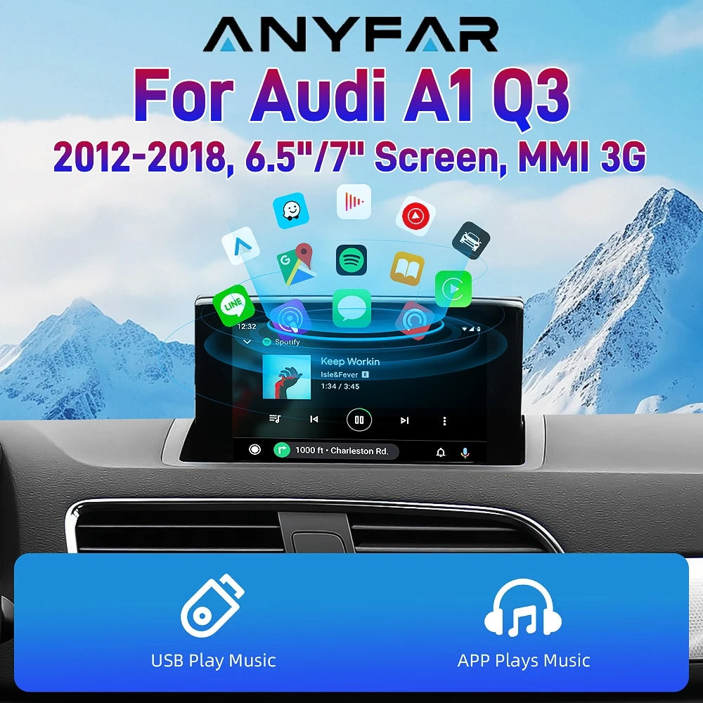 For Apple CarPlay Wireless Android Auto Interface for Audi A1 Q3 2012-2018 Mirror Link Air | AUTOKITSHOP
