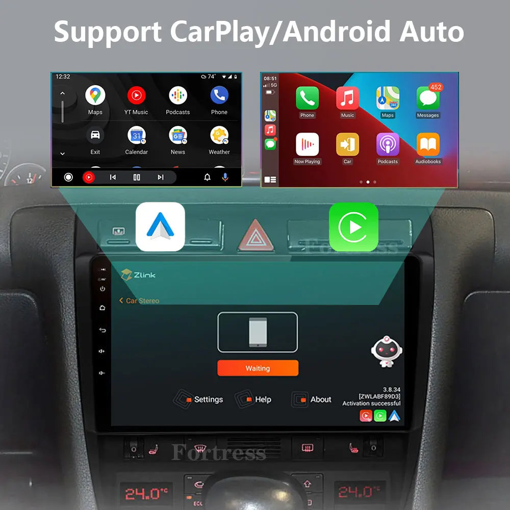 Android 16 Car Radio for Audi A6 C5 1997-2004 S6 1999 - 2004 RS6 2002 - 2006 Multimedia Pl
