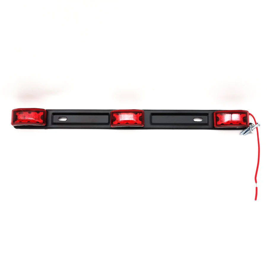 Red Clearance ID BAR Marker Light 3 Light 9 LED Trailer Sealed Stainless Steel