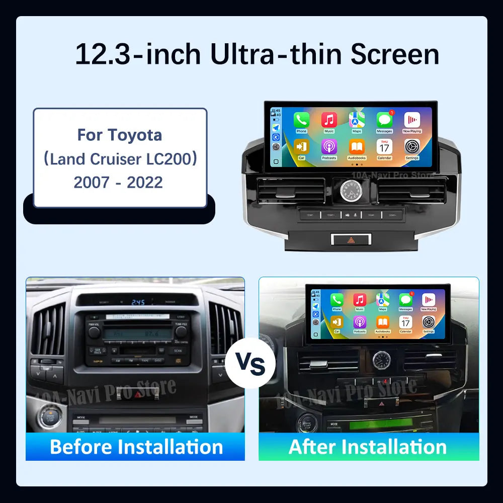 Android 15 for Toyota Land Cruiser LC200 2007 - 2022 GPS Navi Bluetooth Car Video Multimed