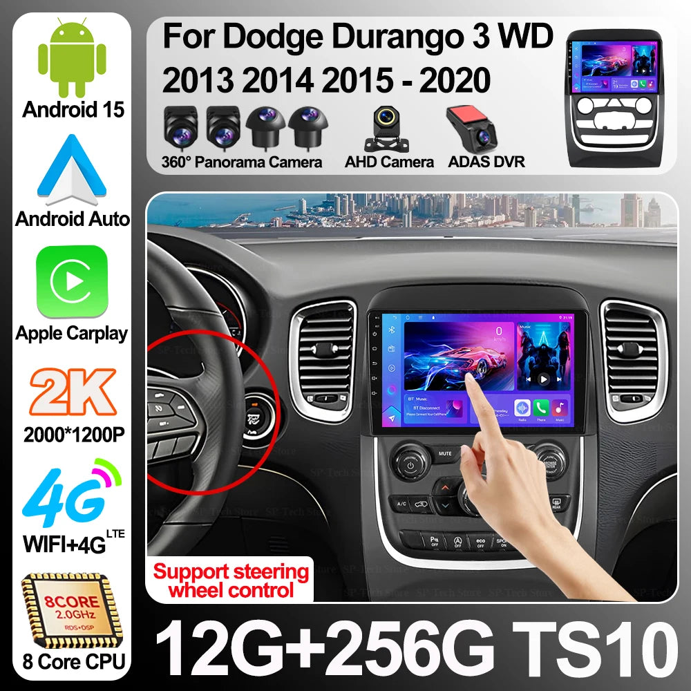 Android 16 Car Radio For Dodge Durango 3 Wd 2013 2014 2015 - 2020 Multimedia Stereo Video  | AUTOKITSHOP