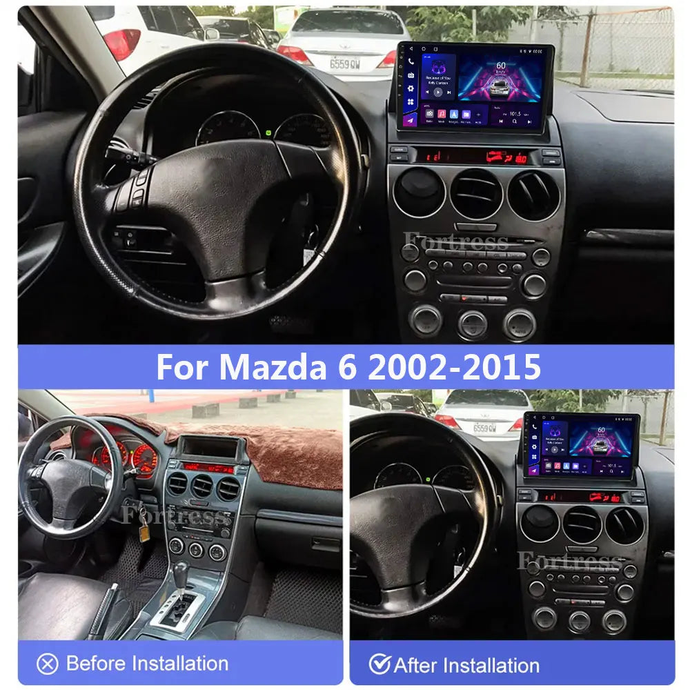 Android 16 Auto For Mazda 6 2002- 2008 Car Radio Stereo Multimedia GPS Video Navigation Ca