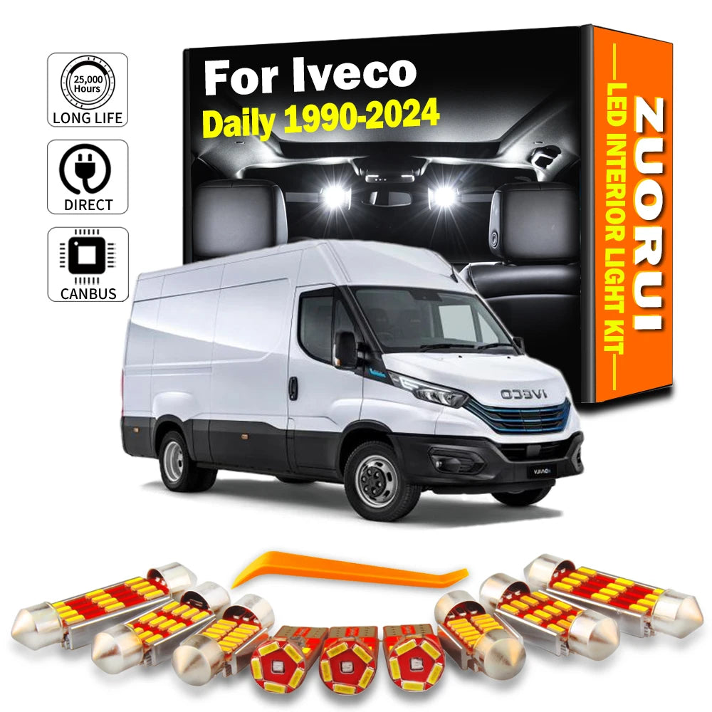 LED Interior Light Kit for Iveco Daily Bus Box Van 1990- 2019 - Canbus Dome Map Door Trunk Bulbs | AUTOKITSHOP
