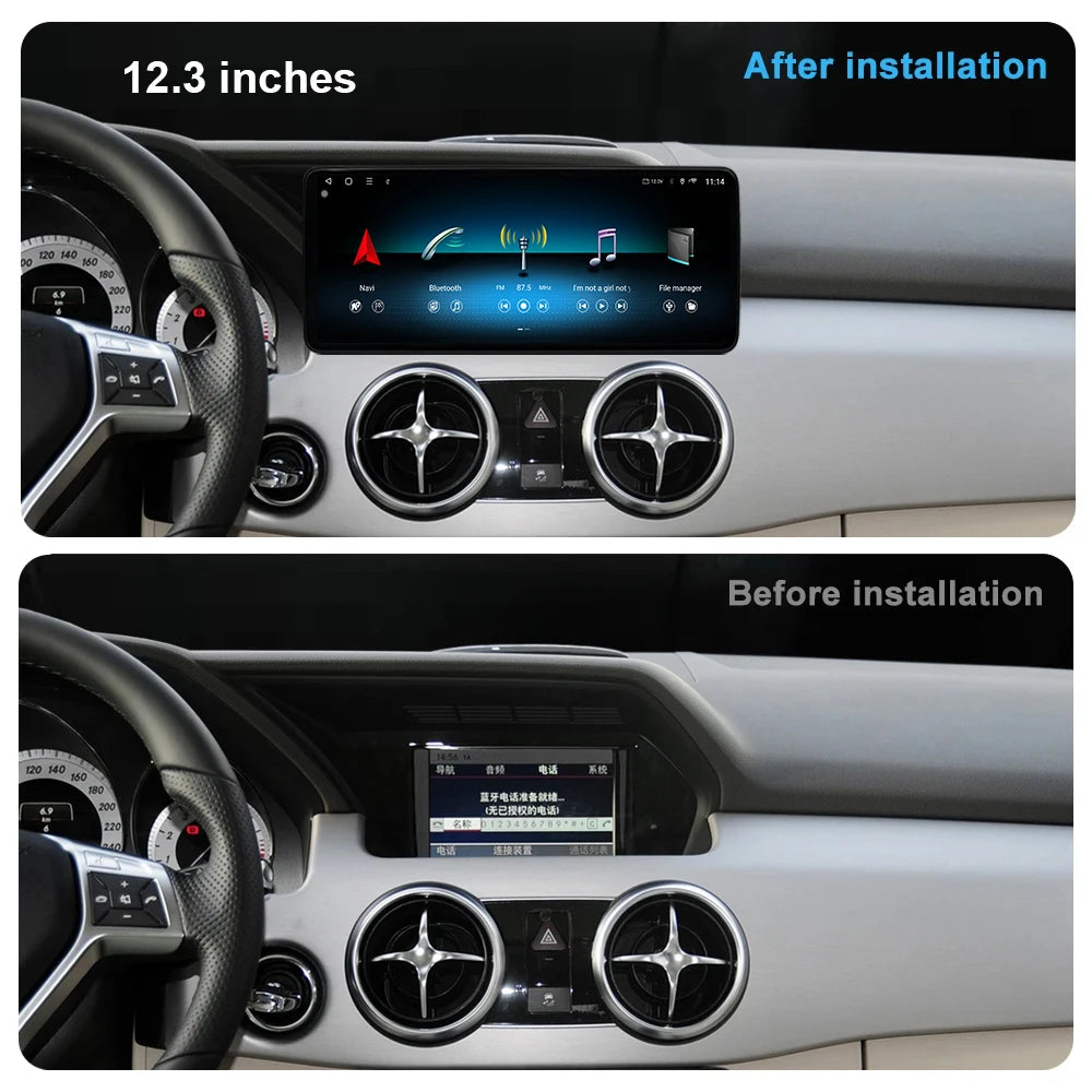 Android 16 For Benz GLK 2010-2015 Car Radio GPS Naviqation Auto Wireless CarPlay Lntellige