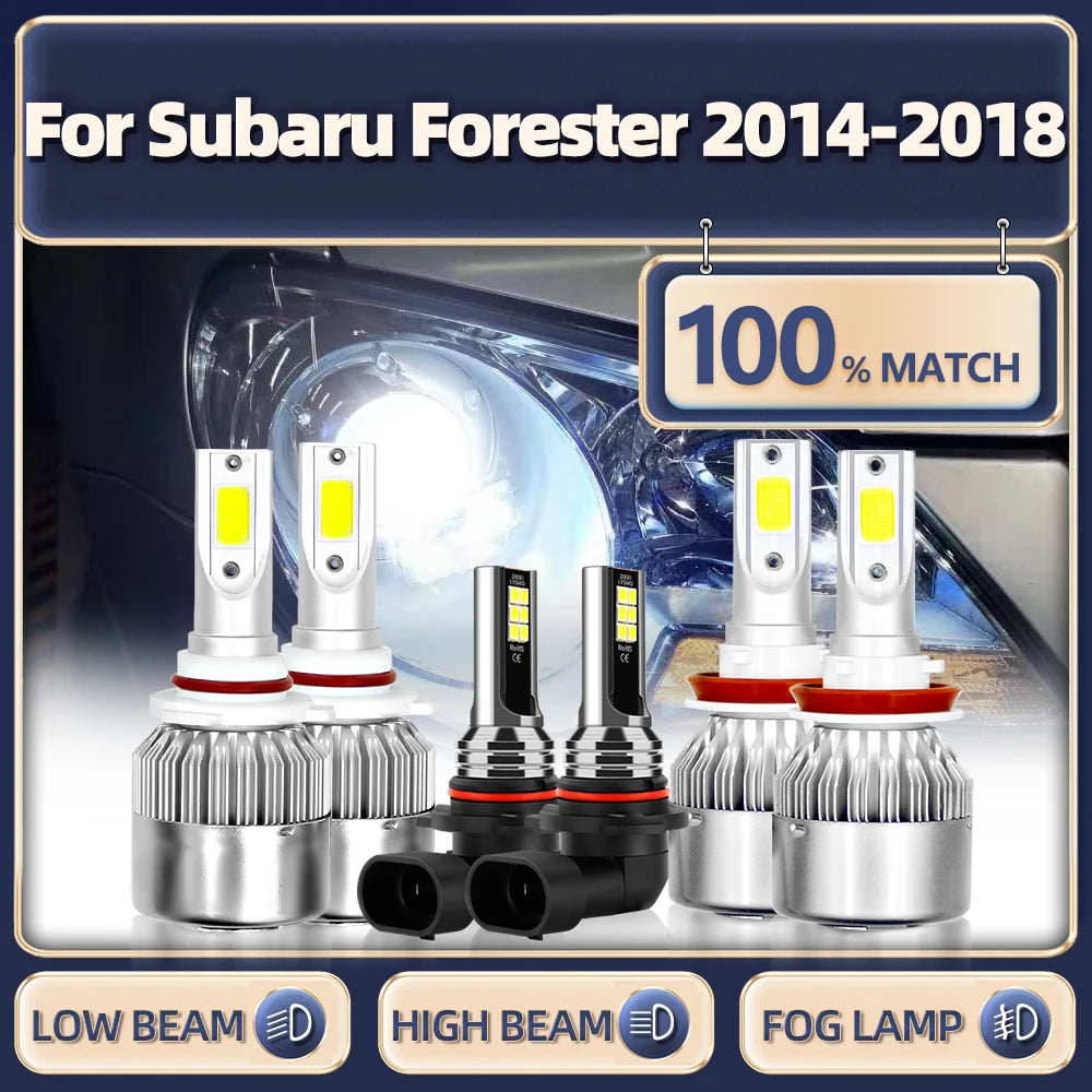 H11 9005 HB3 LED Headlight Bulbs 60000LM 360W Car Lamps 12V Fog Lights 6000K For Subaru Fo