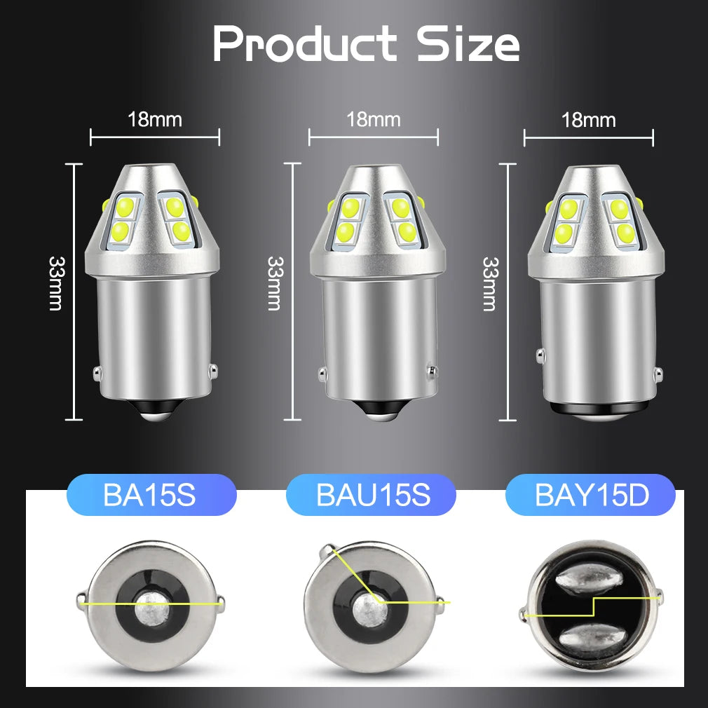 P21W LED 1156 BA15S BAU15S PY21W Bulb 1157 BAY15D P21 5W R5W R10W Auto Lamp 3030 Chips Car