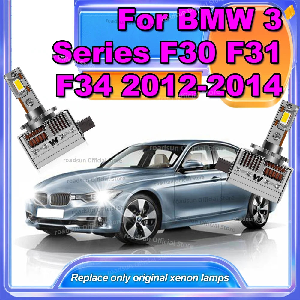 LED Headlights Turbo 50000LM Two-sided CSP Chip 6000K Car Lamp Replace Xenon For BMW 3 Ser