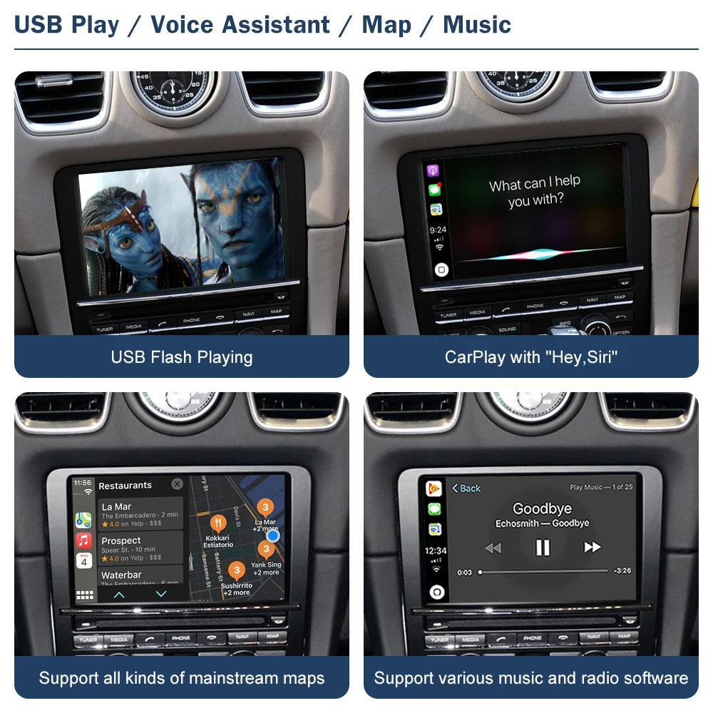 Road Top Wireless CarPlay for Porsche Boxster 718 PCM 3.1 System 2012-2015 with Android Au | AUTOKITSHOP