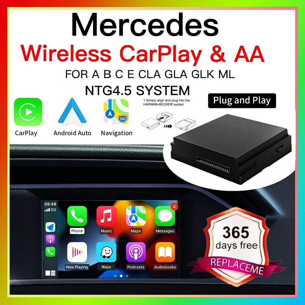 Wireless Carplay Suitable For Mercedes Benz A B C E CLA GLA GLK ML Sprinter NTG4.5 Becker  | AUTOKITSHOP