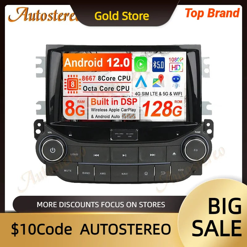 Android 14 Multimedia Player Car GPS Navigation For CHEVROLET MALIBU 2013-2015 Car Wireles