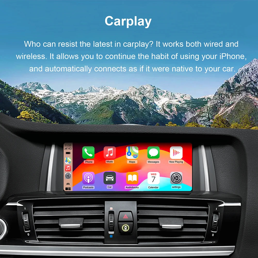 Wireless Carplay Android Decoder for BMW CIC System NBT ID4 System Support Android Auto Mi