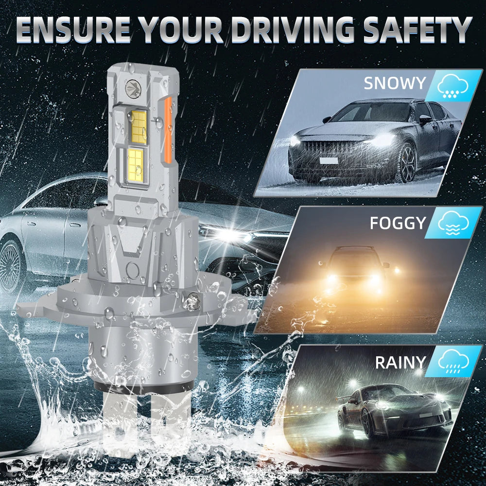 Powerful LED Front H4 Headlight Car Bulb 6000K 180W Headlamp For NISSAN LEAF ZE0 2010 2011