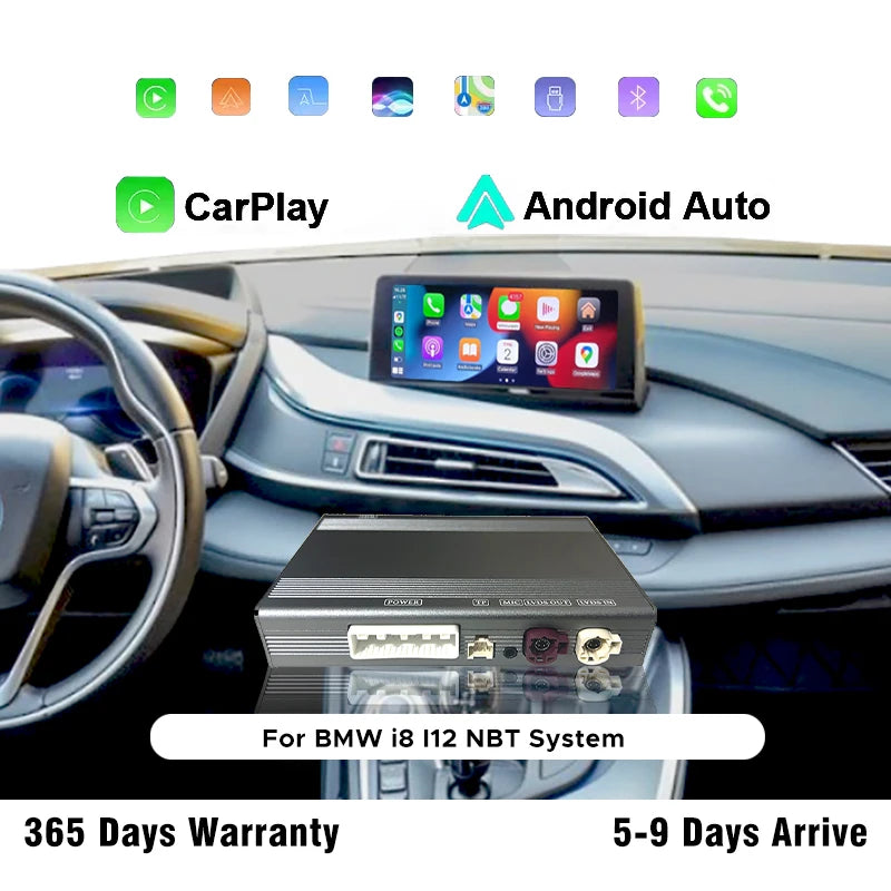 Wireless CarPlay for BMW i8 I12 NBT System 2014-2018 With Android Auto Mirror Link AirPlay