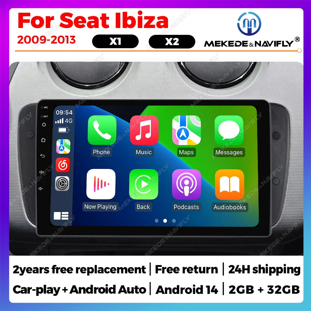 Android 14 Autoradio For Seat Ibiza 6j 2009~2013 Car Radio Multimedia Player GPS Head Unit
