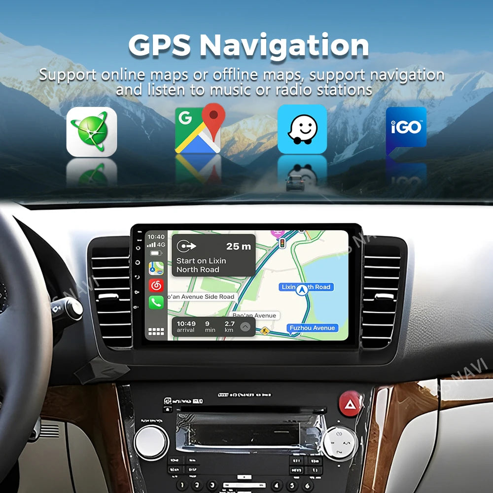 Android 16 For Subaru Legacy 4 Outback 3 2003 - 2009 RHD 2K QLED Stereo Car Radio Multimed
