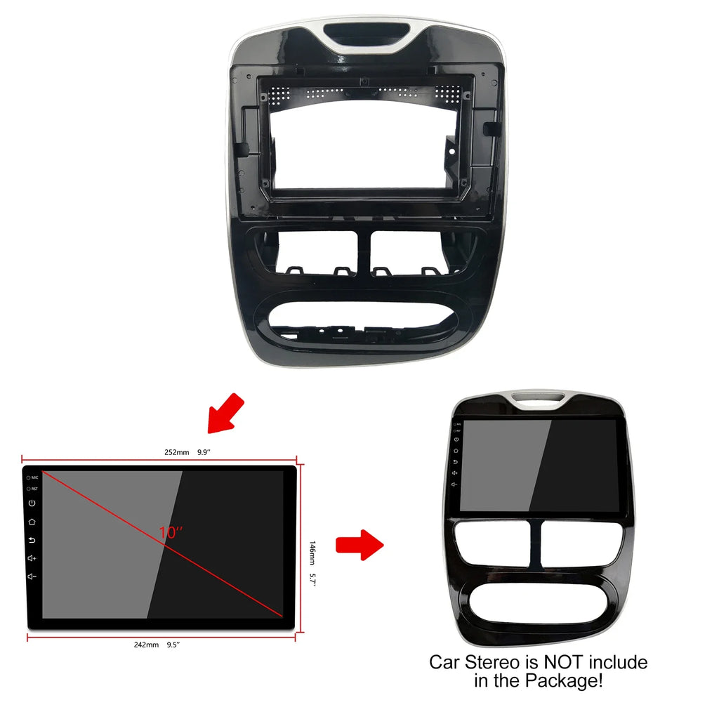 10.1 Inch Car Fascia for Renault Clio Auto 2013-2015 Audio Fitting Adaptor Panel din Car F