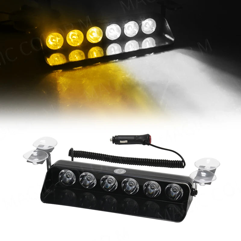 6 LED Car Strobe Light Police Fireman Emergency Front Windshield Flash Warning Signal Beac | AUTOKITSHOP