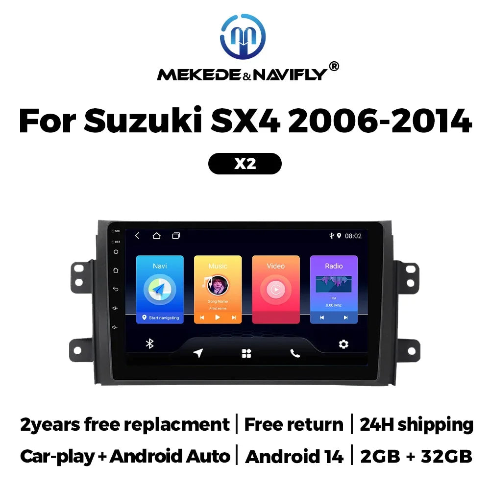 Android 14 Car Radio for Suzuki SX4 2006-2013 Fiat Sedici 2005-2014 Carplay Audio GPS Navi | AUTOKITSHOP