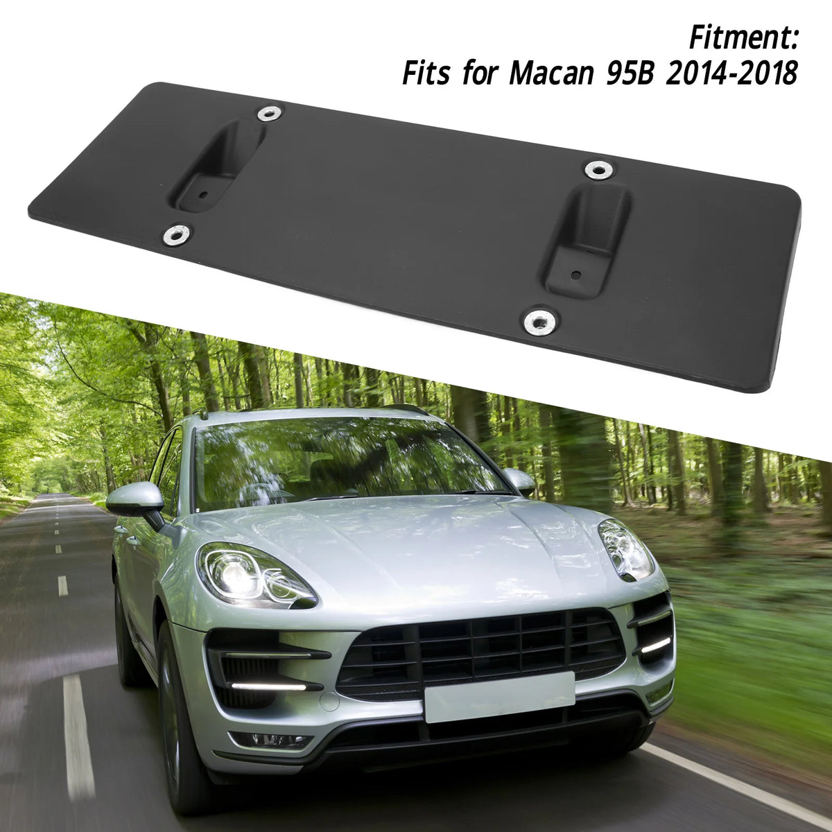 Front License Plate Bracket Front License Plate Bracket 95B807287 Bumper License Plate Mount Hol - Automotive LED Light