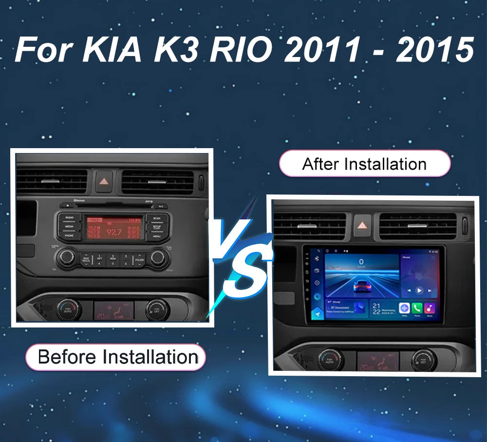 Android 16 Car Radio for KIA K3 RIO 2011 2012 2013 2014 2015 Carplay Multimedia Player Ste