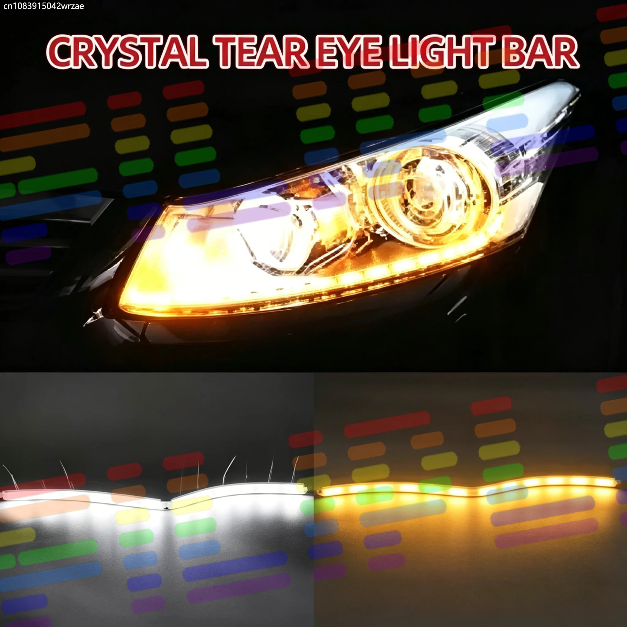 1 Set Flexible LED Strip DRL Daytime Running Light Waterproof Sequential Flow Headlight Sw | AUTOKITSHOP