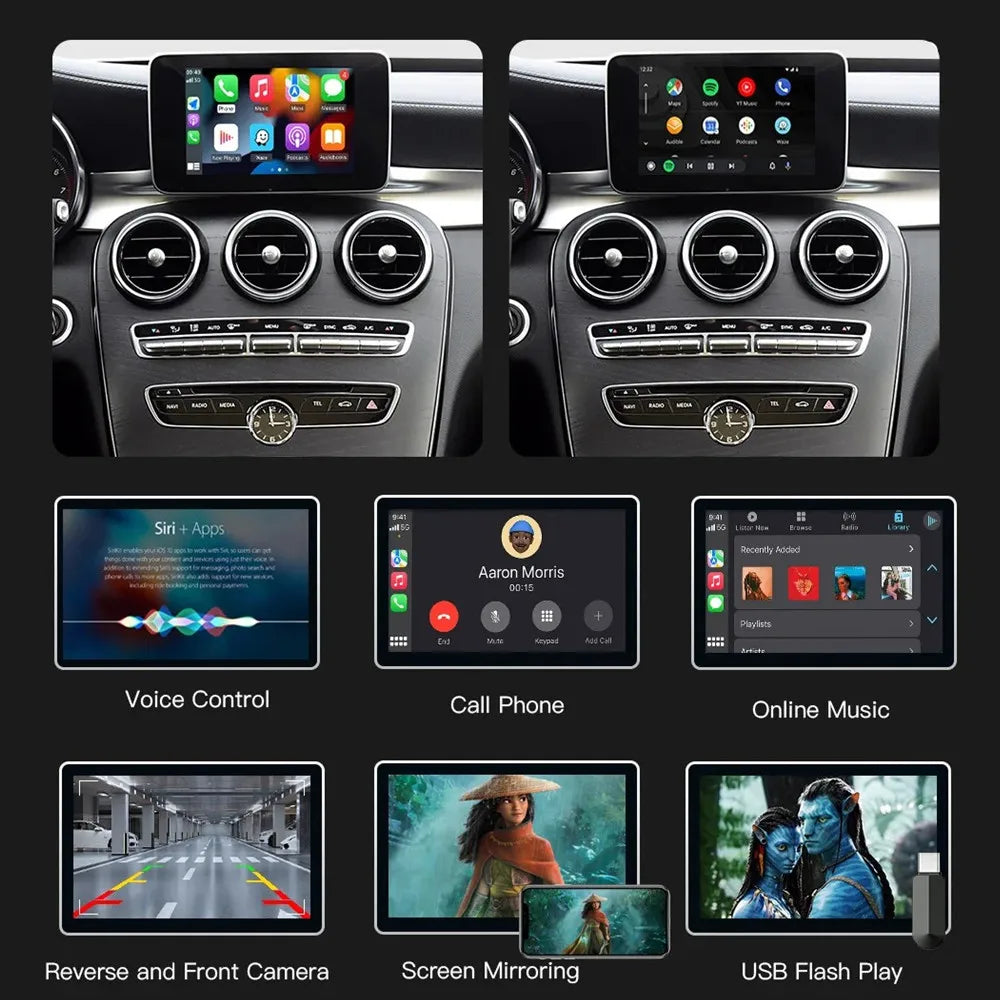CARABC Wireless CarPlay Adapter Android Auto For Mercedes Benz NTG4.5 4.7 5.0 System A B C