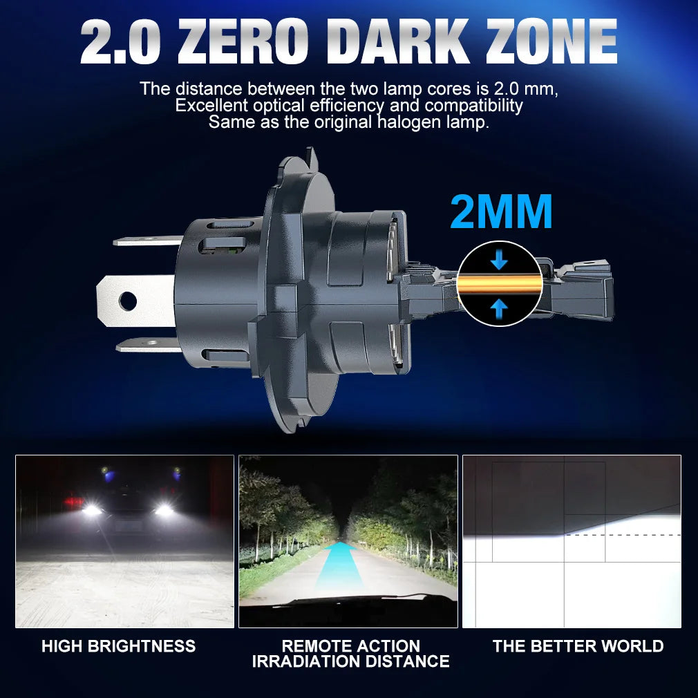 TOAUTO H4 LED Lights Bulbs 300W 30000LM Car Headlights H11 9005 H7 LED Headlight Canbus Tu