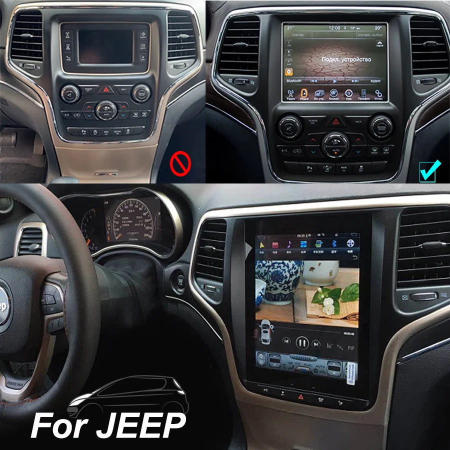 Android 15 Screen For Jeep Grand Cherokee 2014 2015 2016 Car Autoradio Multimedia Player S