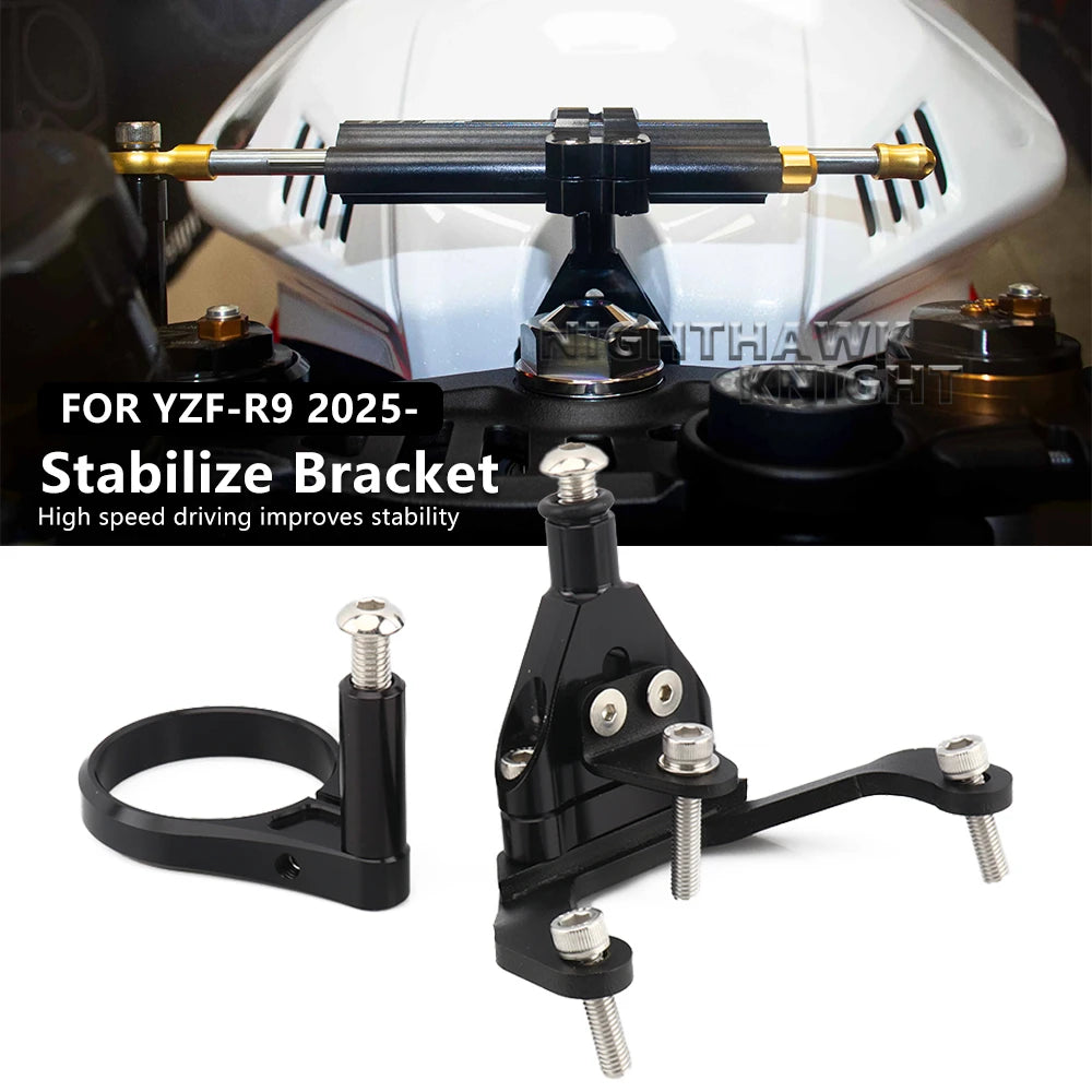 R9 Steering Damper Motorcycle CNC Stabilize Dampers Bracket Mounting Damping Kit For Yamaha YZF- - Automotive LED Light