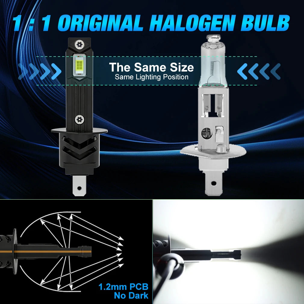 H1 LED Lights Bulbs Super Bright High Canbus High Low Beam for H1 LED Headlight With Fan L