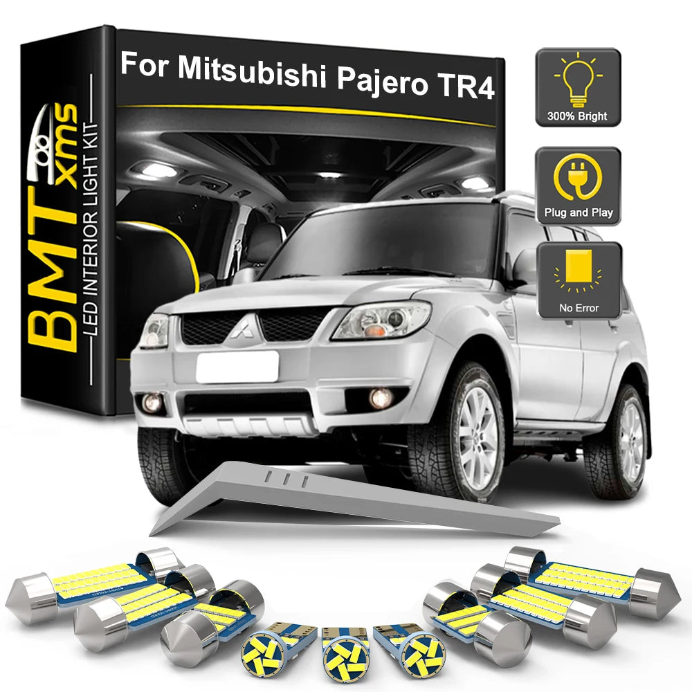 11-Piece LED Interior Light Kit for Mitsubishi Pajero TR4 2002-2010 - Canbus Dome Map Door Trunk Bulbs | AUTOKITSHOP