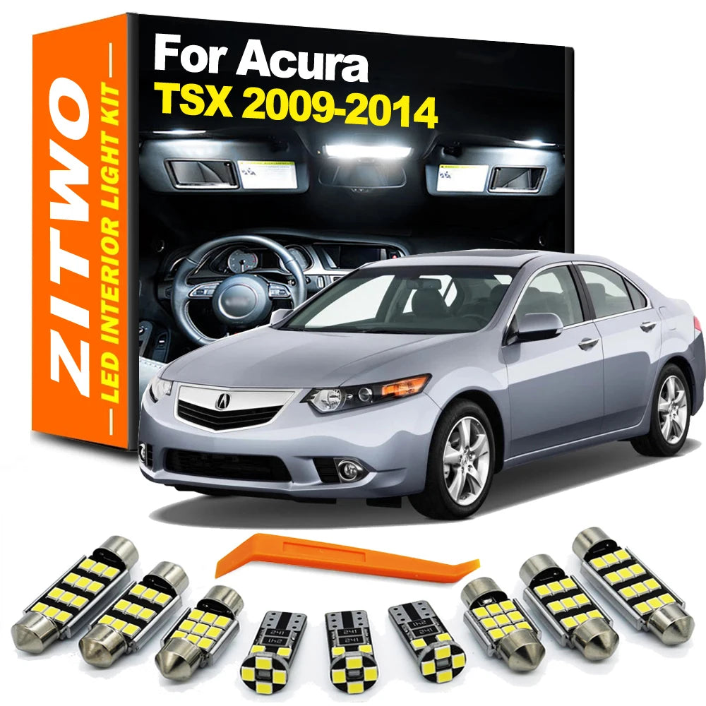 ZITWO 16Pcs Car Accessories LED Interior Dome Map Reading Door Plate Light Bulb Kit For Acura TS - Canbus LED Car Light