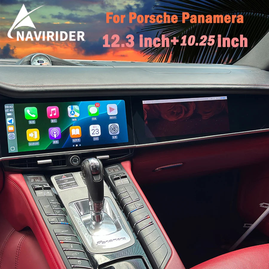 For Porsche Panamera 2010-2016 12.3+10.25" Android AUTO Carplay 4G 8Core Car Multimedia Vi