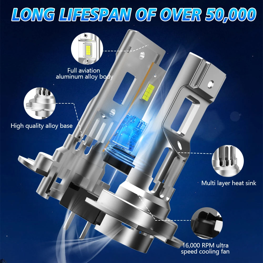 LED Headlight Bulbs High Power Auto Lights 50000LM For OPEL ASTRA J P10 2009 2010 2011 201