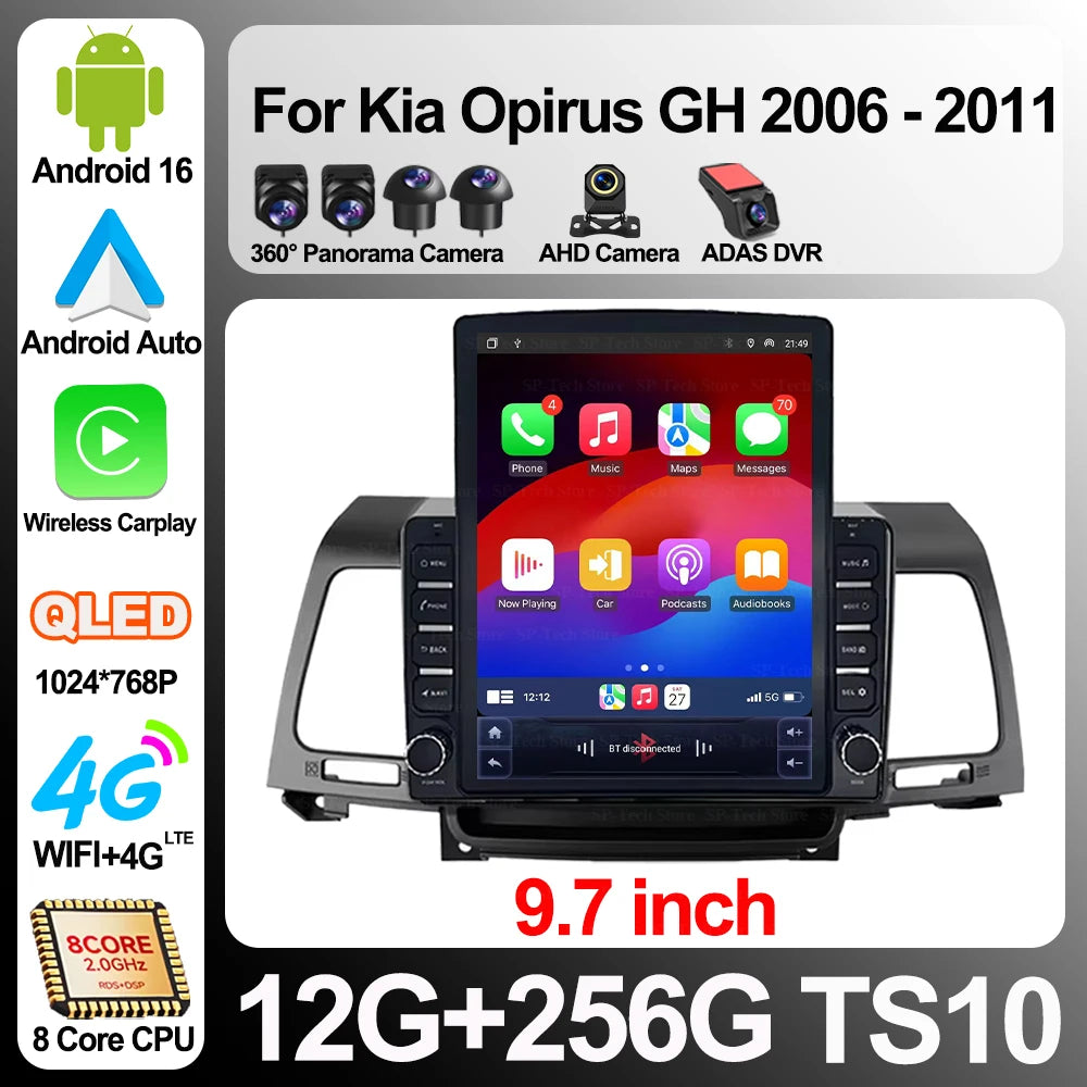 Android 16 Car Radio For Kia Opirus Gh 2006 - 2011 9.7 Inch Multimedia Video Player Gps na | AUTOKITSHOP