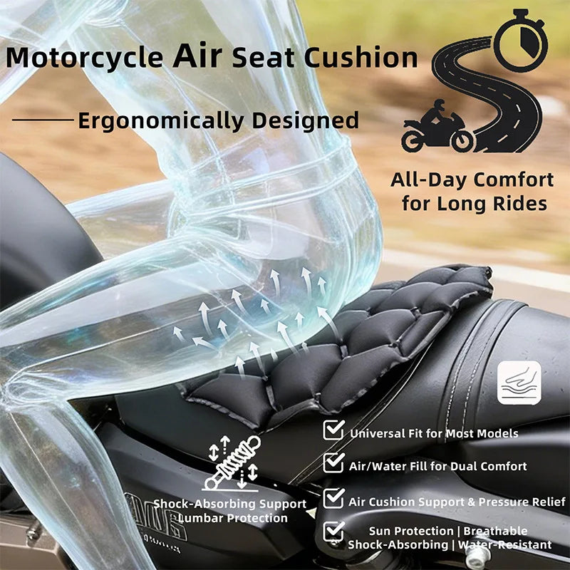Motorcycle Gel Seat Cushion Motorcycle Seat Cushion 3D Honeycomb Anti-slip Moto Pressure Relief  - Automotive LED Light