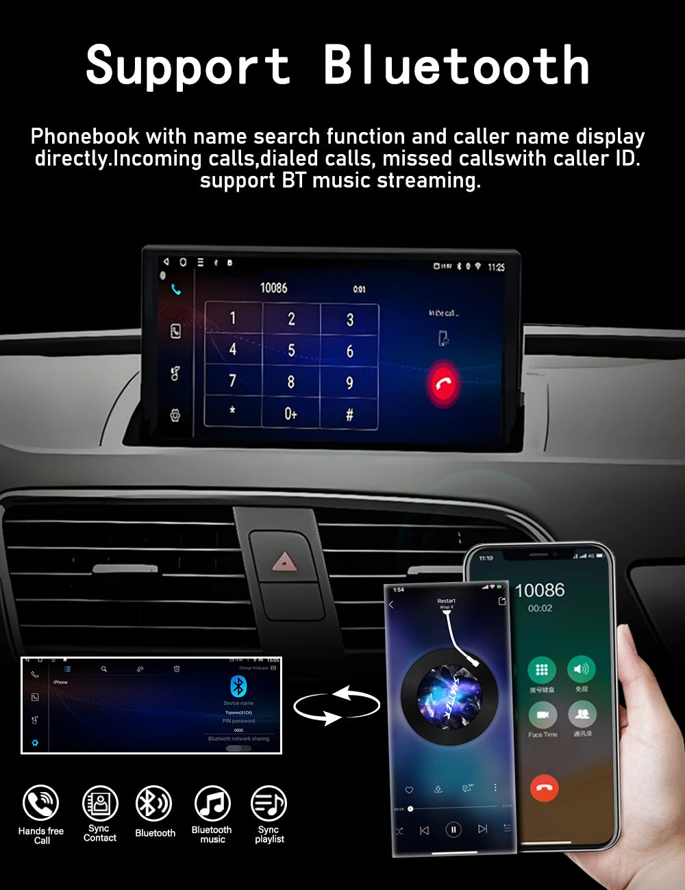 8.8 inch Android OS For Audi Q3 2011 - 2018 Car Intelligent Multimidia Touch Display Scree