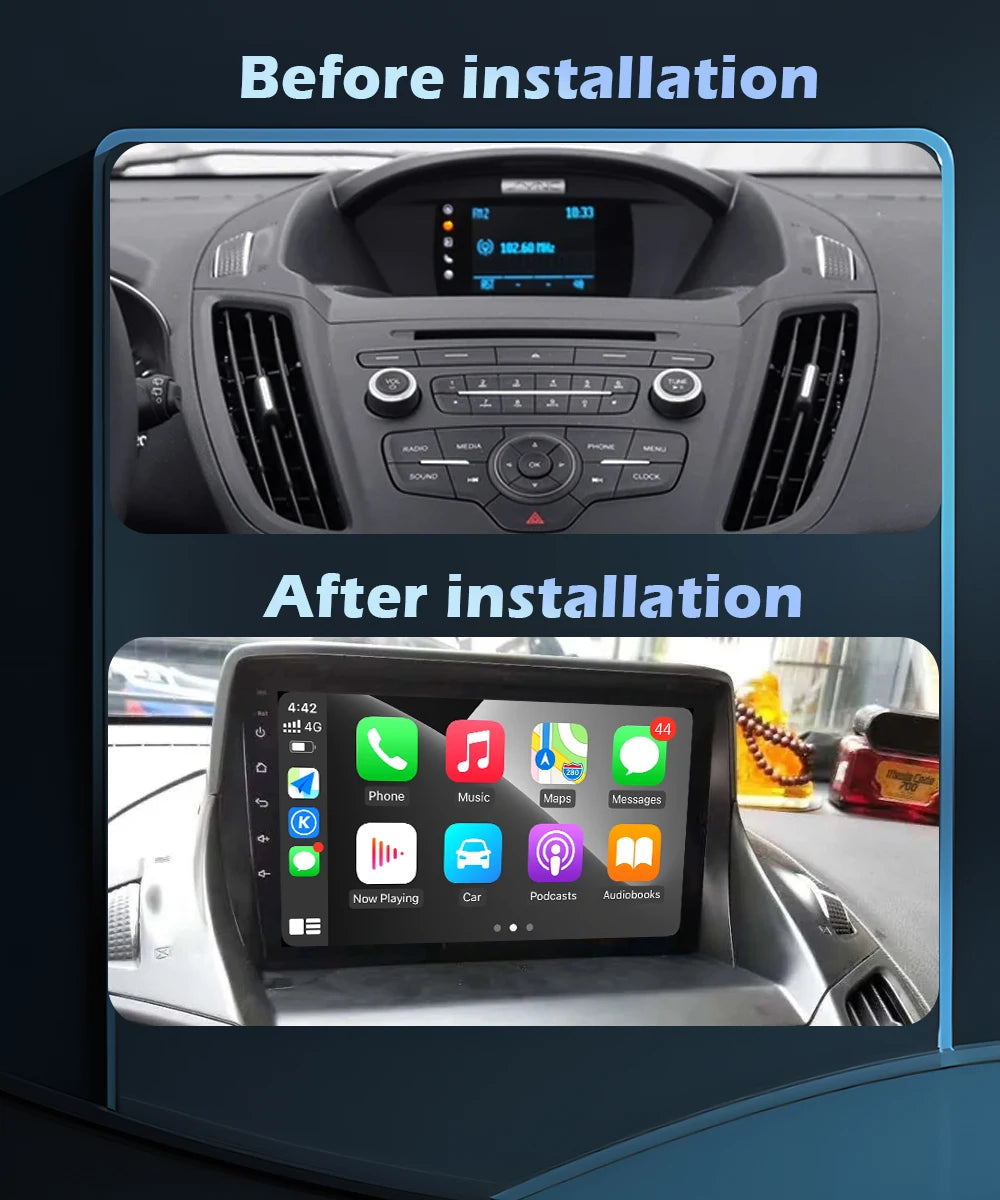 Android 16 For Ford C-MAX Kuga 2 Escape 3 2012 - 2019 Car Radio Multimedia Video Player Na