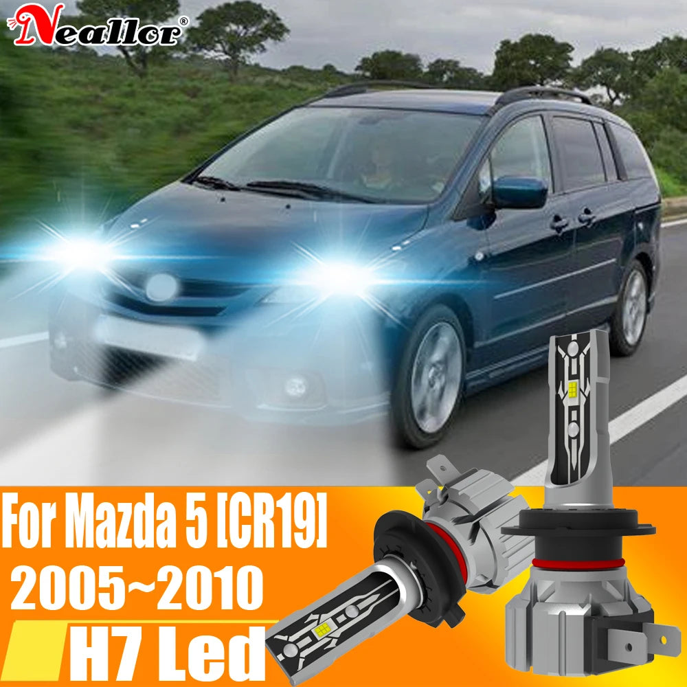 2x High Power H7 Led Headlight Canbus No Error H18 Car Bulb 6000K White Light Moto Diode L