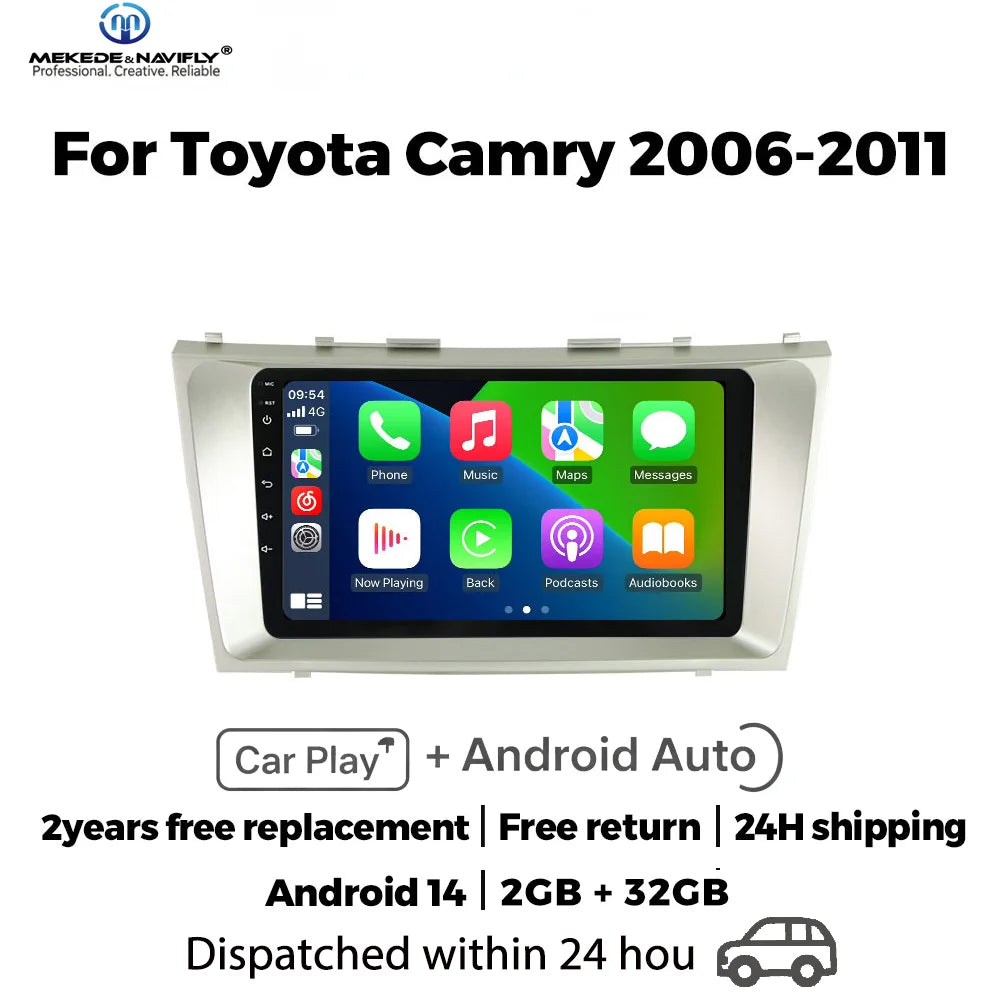 MEKEDE&NAVIFLY Android 14 Intelligent car audio system car radio For Toyota Camry 7 XV 40