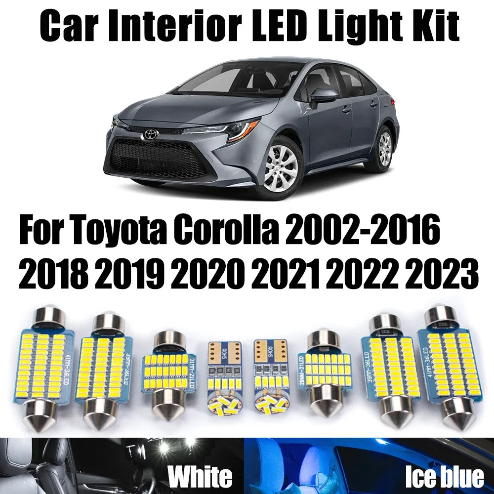 LED Interior Light Kit for Toyota Corolla 2002- 2018 - Canbus Dome Map Door Trunk Bulbs | AUTOKITSHOP